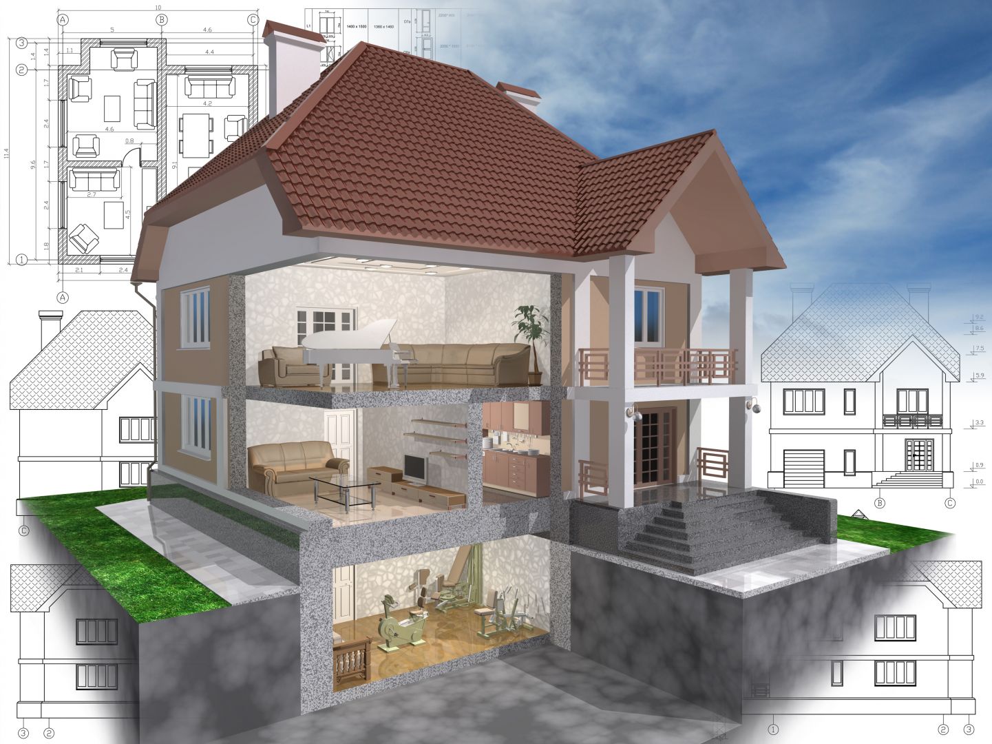 Montáž balkónů na stávající rodinný dům, 2 ks, Praha 4 - Chodov
